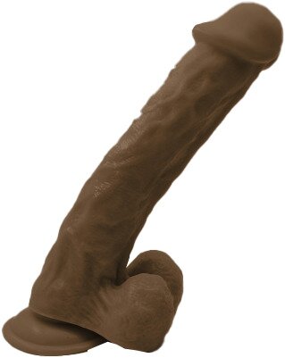 Mokko Toys Dildo Big Realistic cu Ventuza PVC Maro 27.5 cm