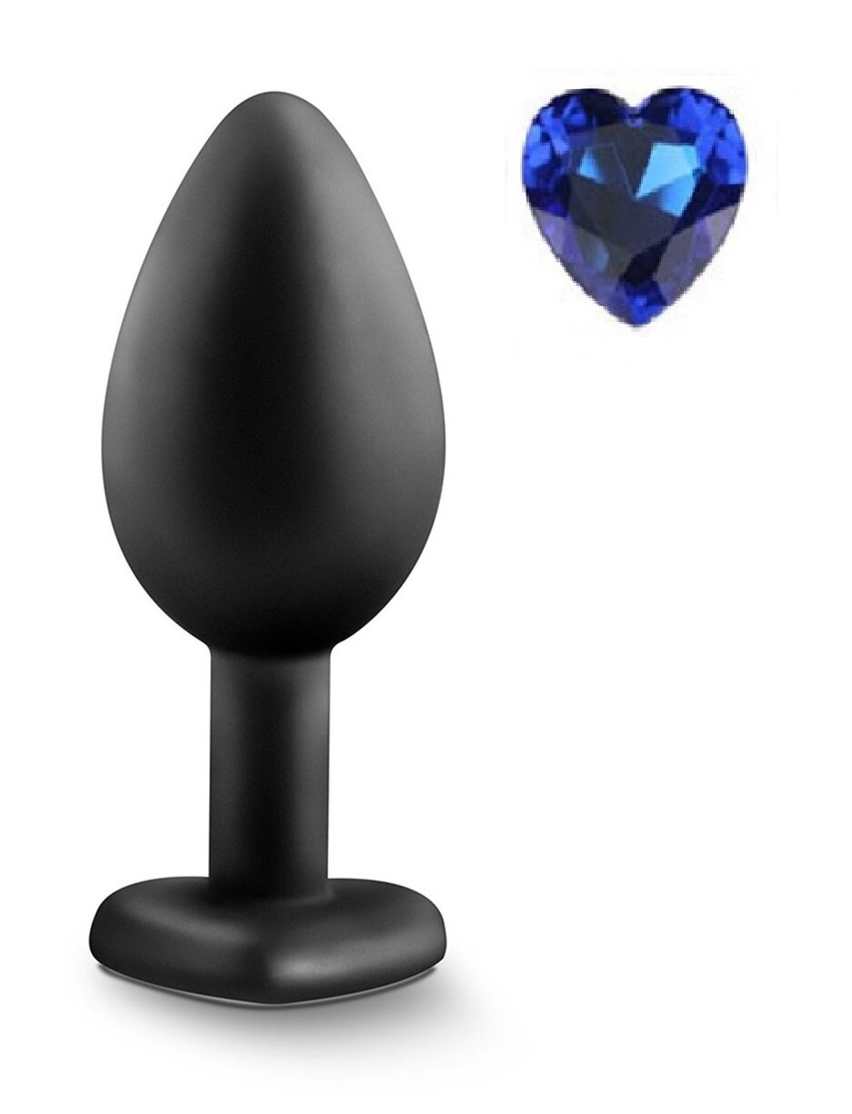 Mokko Toys Dop Anal Brighty Medium Silicon Negru/Albastru