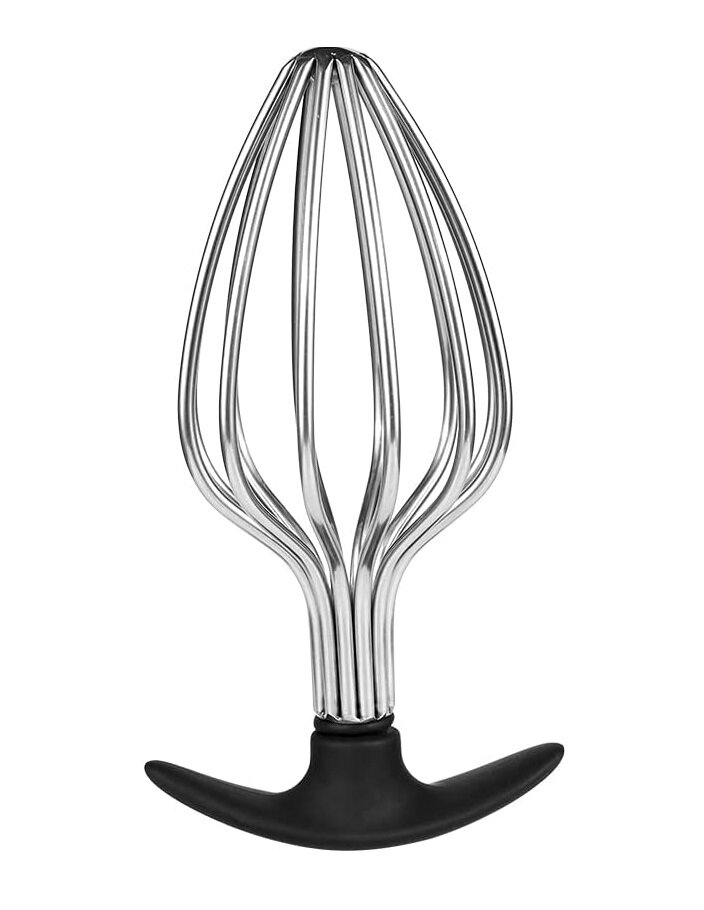 Mokko Toys Dop Anal Play with Me Metal Argintiu/Negru 14.5 cm