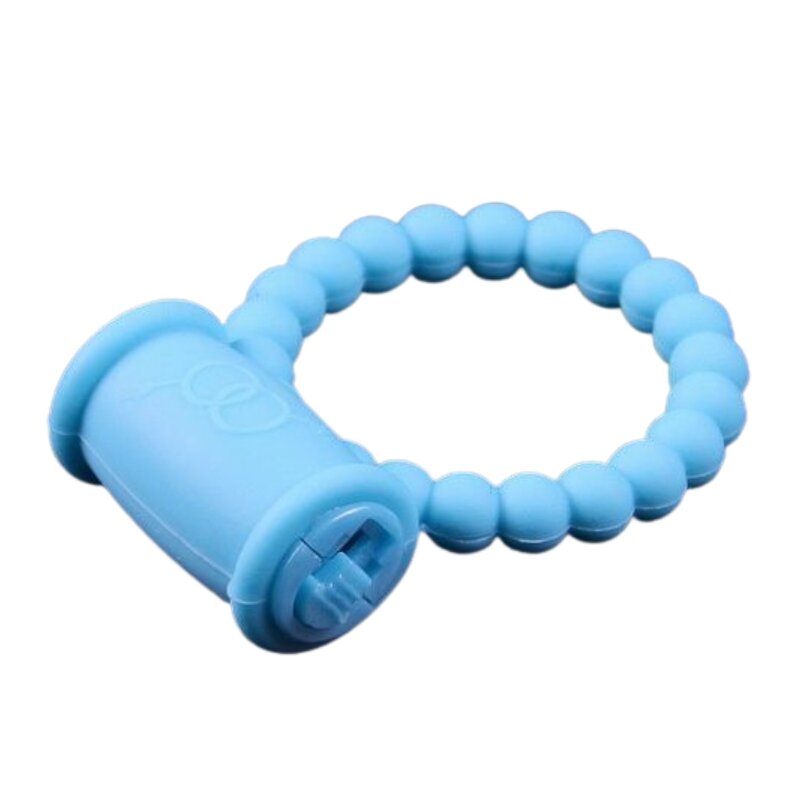 Mokko Toys Inel de Penis Beaded Ring cu Vibratii Silicon Albastru Good Vibes