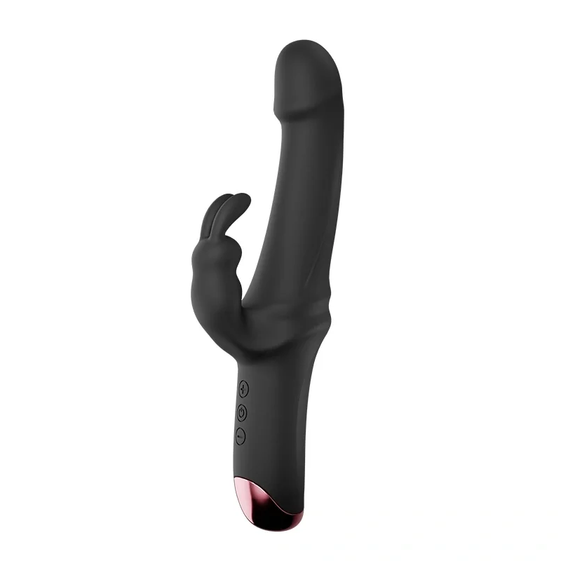 Mokko Toys Vibrator Great Realistic Rabbit 10 Moduri Vibratii Puternice Silicon USB Negru 22.5 cm