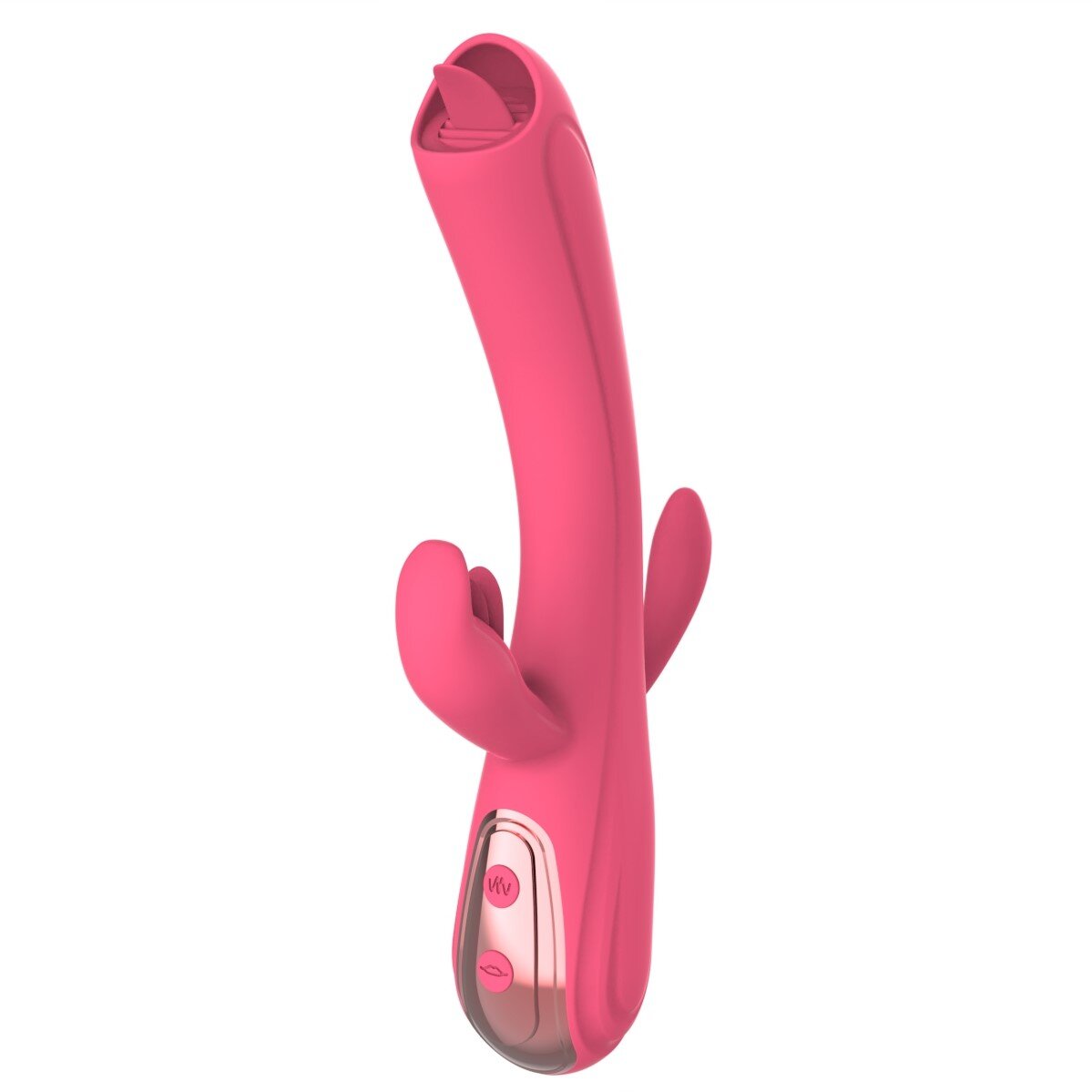 Mokko Toys Vibrator Iepuras Leila Vibrating&Licking Silicon USB Roz 22 cm Good Vibes