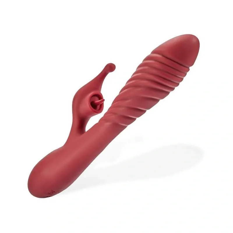 Mokko Toys Vibrator Iepuras Tessa 10 Moduri Vibratii Silicon USB Rosu 21.8 cm Velvet Obsession