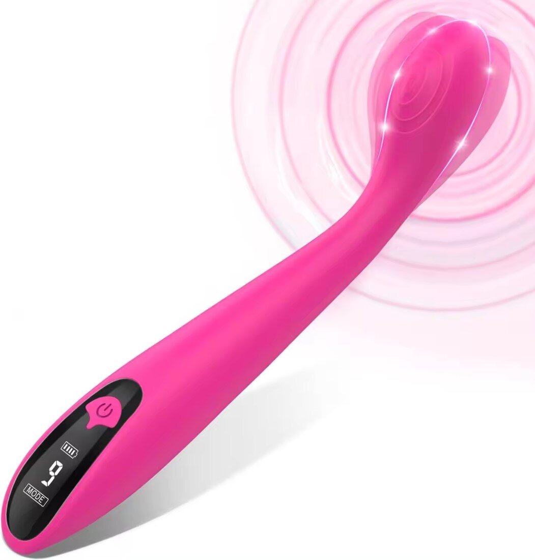 Mokko Toys Vibrator Lily 9 Moduri Vibratii Silicon Ecran LCD USB Magnetic Roz 19.5 cm Velvet Obsession