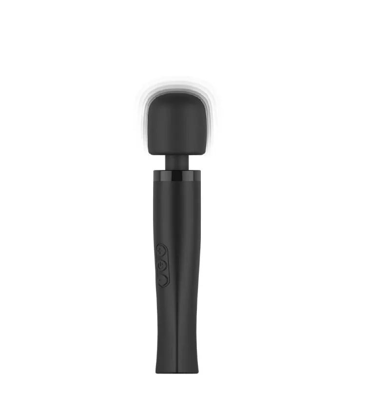 MyMagicWand Vibrator Medium 7 Moduri Vibratii 4 Intensitati de Viteza Silicon ABS USB Negru 25.8 cm
