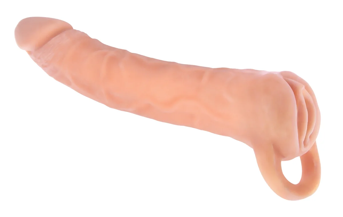 NMC 2 in 1 Prelungitor Penis si Masturbator Vagin Soft TPR Natural 24 cm