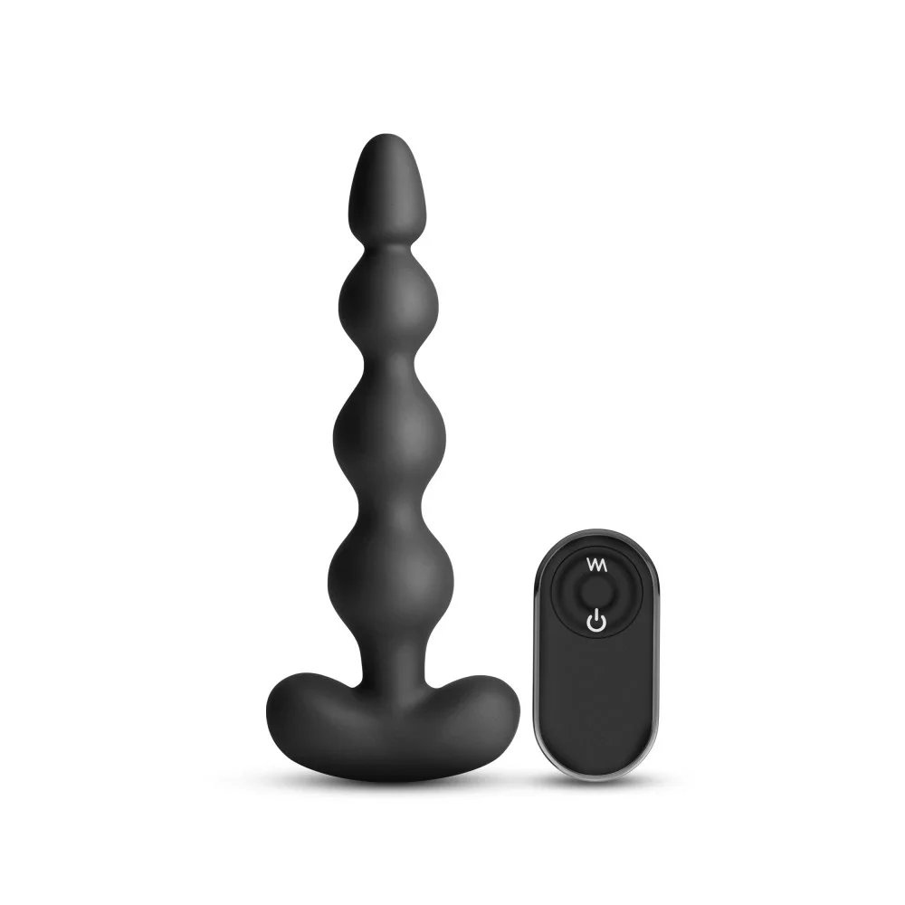 NsNovelties Bile Anale Vibratoare Renegade Reign Remote Control 6 Viteze 3 Moduri Vibratii Silicon USB Magnetic Negru 17.9 cm