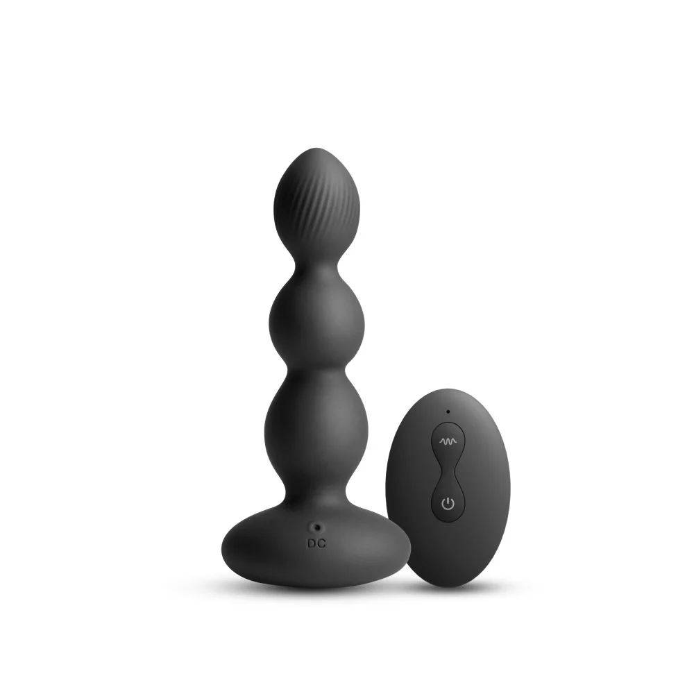 NsNovelties Bile Anale Vibratoare Renegade Valor Remote Control 6 Viteze 3 Moduri Vibratii Silicon USB Negru 13.7 cm