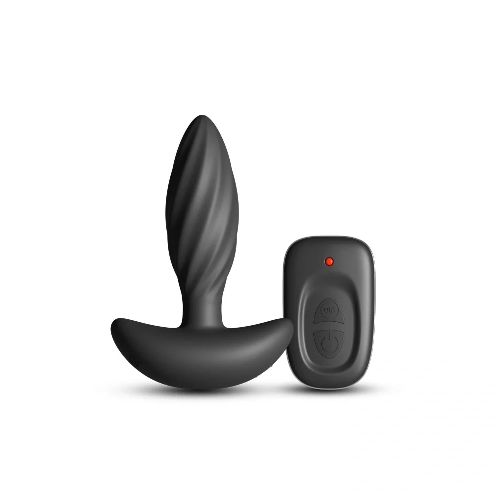 NsNovelties Dop Anal Renegade Flash Remote Control 6 Viteze 13 Moduri Vibratii Silicon USB Magnetic Negru 10.3 cm