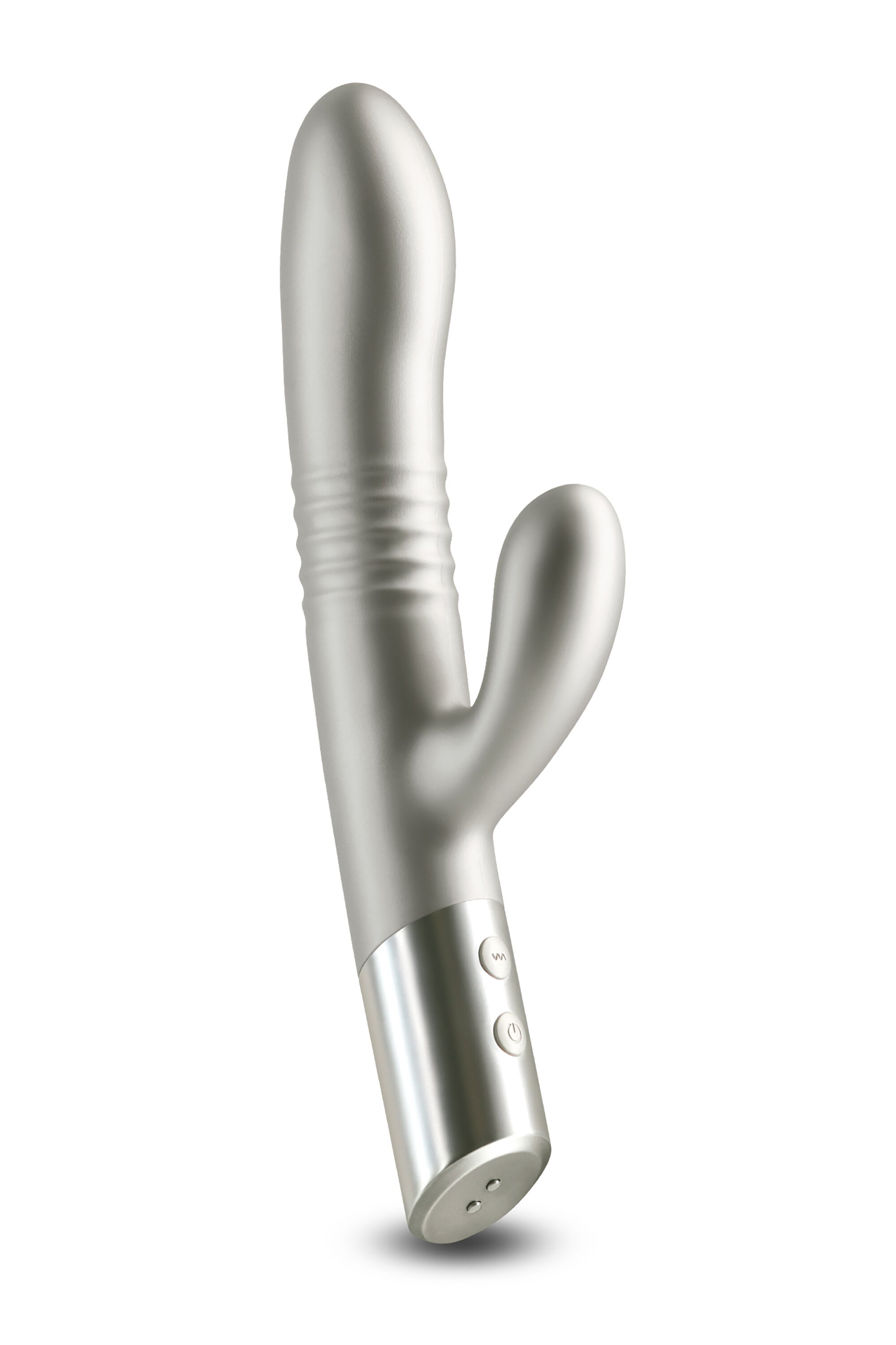 NsNovelties Vibrator Iepuras Royals Grace Vibrating&Thrusting 20 Functii Stimulatoare Silicon USB Champagne 24.3 cm