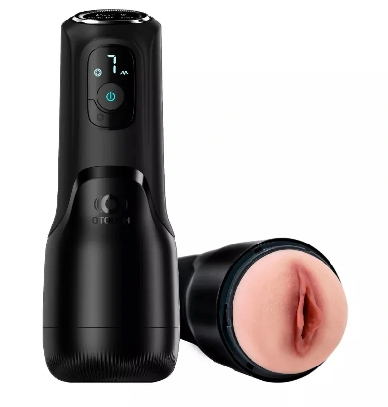 OTOUCH Masturbator Pussy AIRTURN 4 Ecran LED Vibratii si Suctiune TPE si ABS USB 27.2 cm