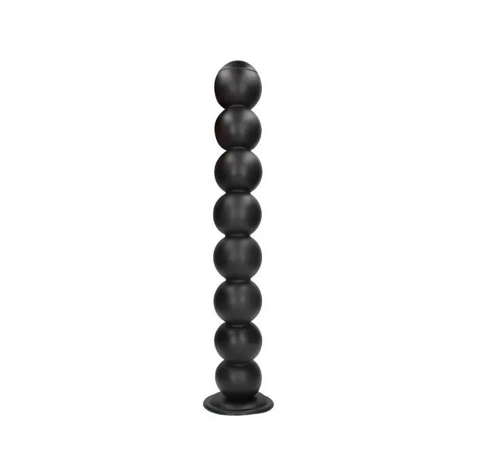 Ouch! Bile Anale Balls of Lust cu Ventuza PVC Negru 55 cm