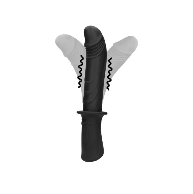 Ouch! Vibrator Realist Hand Held 10 Moduri Vibratii Silicon Lichid Negru USB
