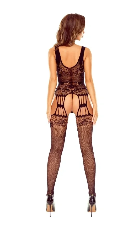 Passion Bodystocking Crotchless Sexy Fit Negru S-L