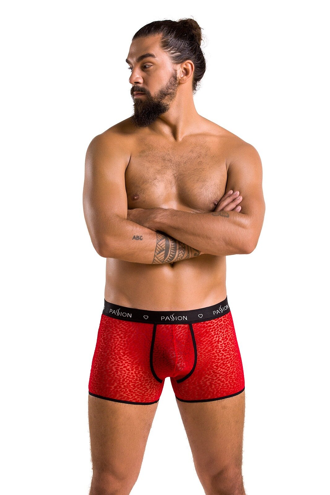 Passion Boxeri Parker Sexy Leopard Rosu/Negru L/XL