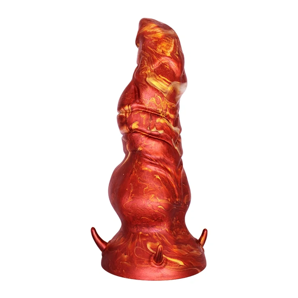 Passion Labs Dildo Fantasy No. 52 cu Ventuza Silicon Lichid Rosu 19.5 cm