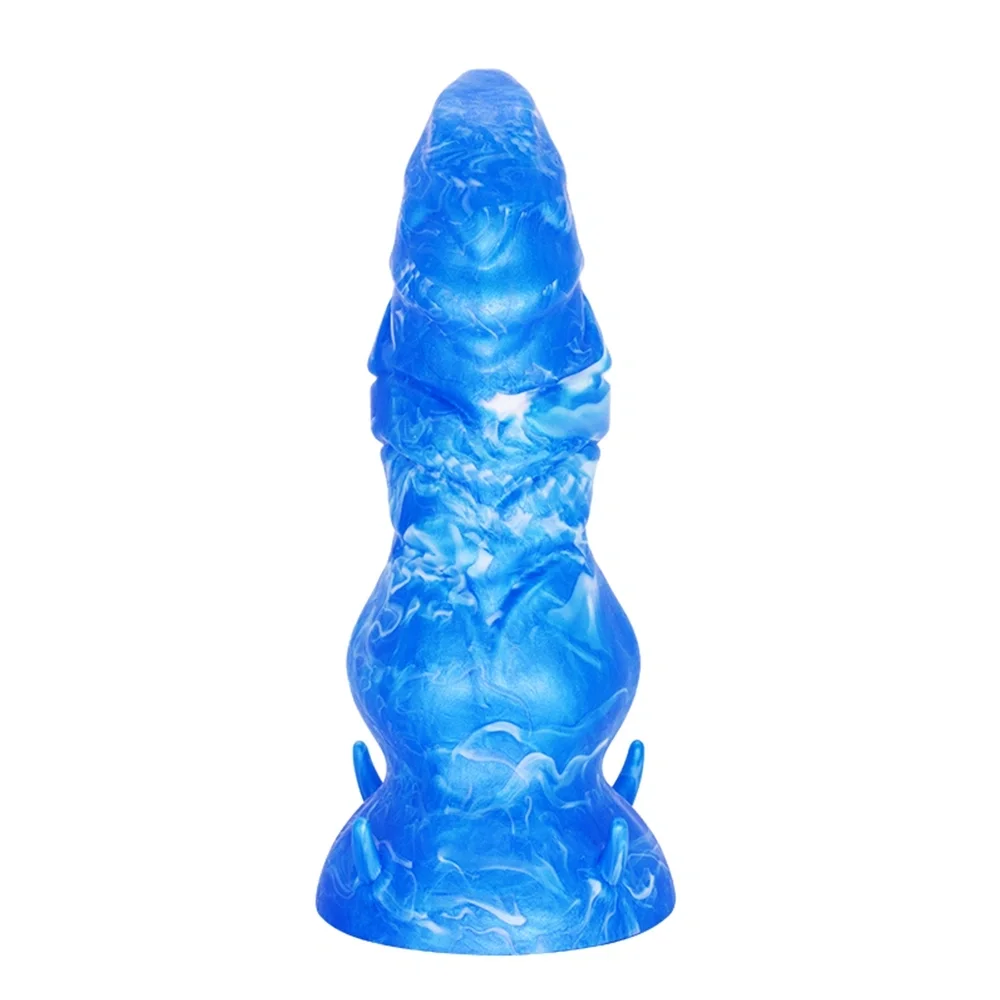 Passion Labs Dildo Fantasy No. 53 cu Ventuza Silicon Lichid Albastru 19.5 cm