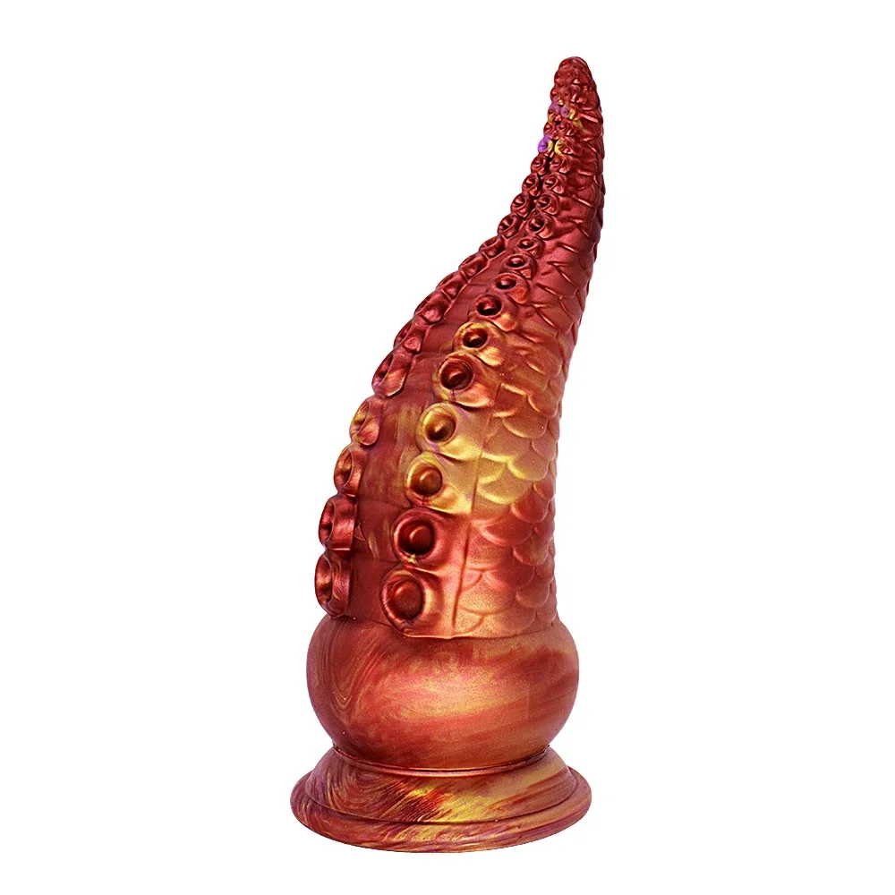 Passion Labs Dildo Fantasy No. 55 cu Ventuza Silicon Lichid Portocaliu 21.5 cm