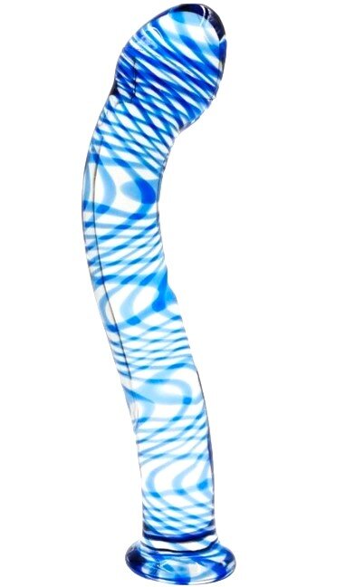Passion Labs Dildo G-Spot Sticla Premium Albastru 19 cm Glass Series