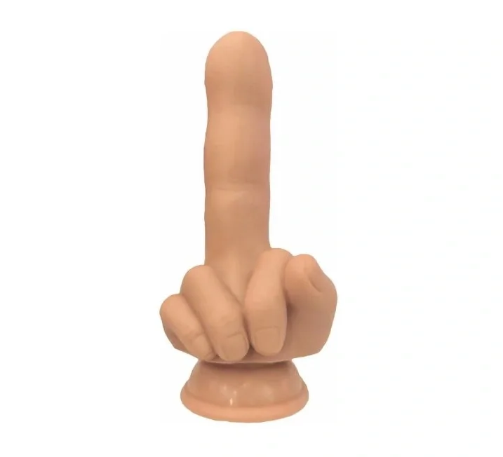 Passion Labs Dildo Middle Finger-Small Baza cu Ventuza Silicon Lichid Natural 15.5 cm