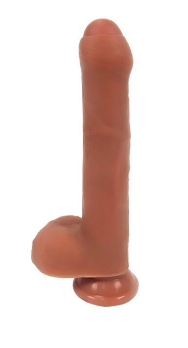 Passion Labs Dildo Realist Fereri Uncut Strat Dublu Silicon Maro 23 cm