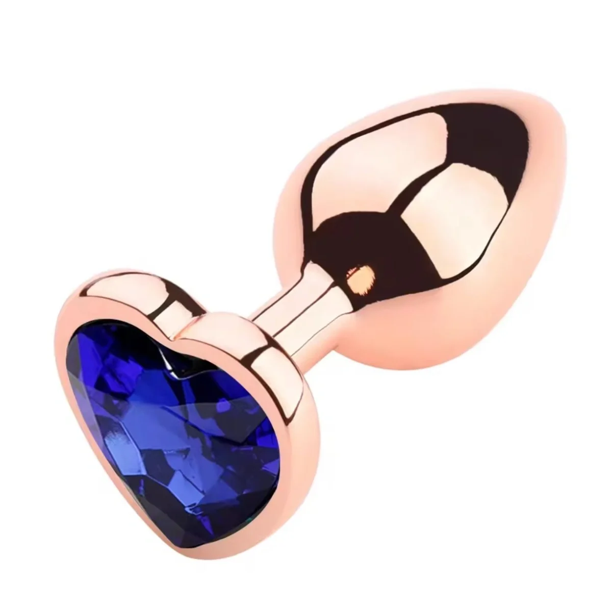 Passion Labs Dop Anal Brilliant Anal Plug Large Rose Gold Piatra Albastru Inchis
