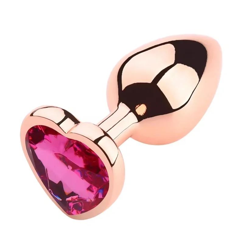 Passion Labs Dop Anal Brilliant Anal Plug Small Rose Gold Piatra Roz Inchis