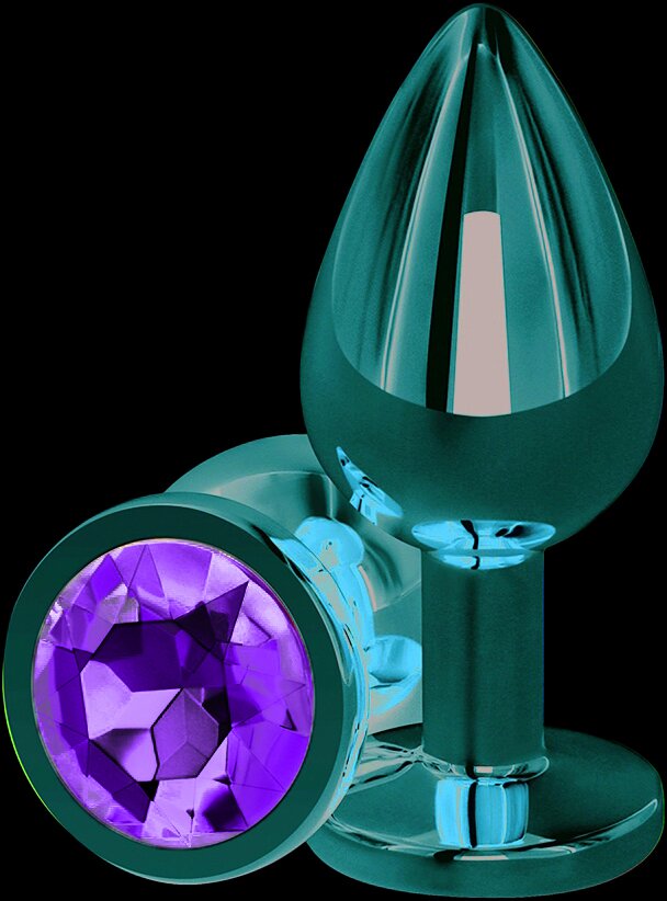 Passion Labs Dop Anal Charm Anal Plug Large Rose Gold Piatra Verde Deschis
