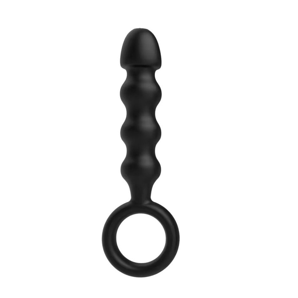 Passion Labs Dop Anal cu Inel Anal Plug Large Silicon Negru 14.5 cm Mystery
