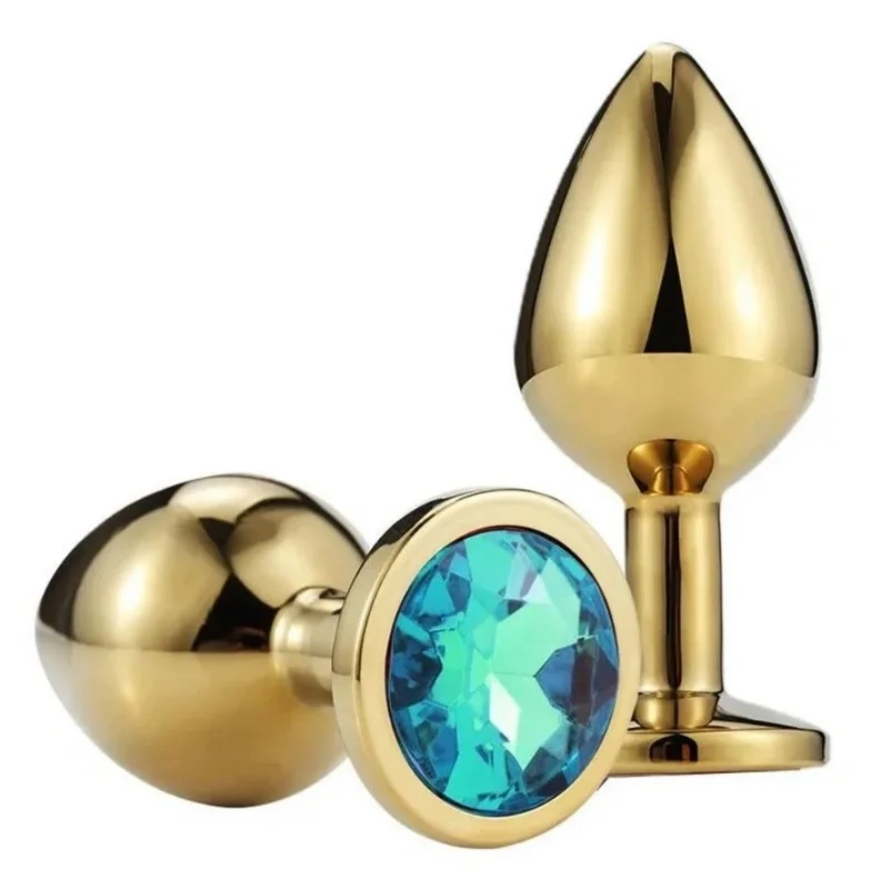 Passion Labs Dop Anal Metallic Buttplug Large Auriu/Albastru Deschis