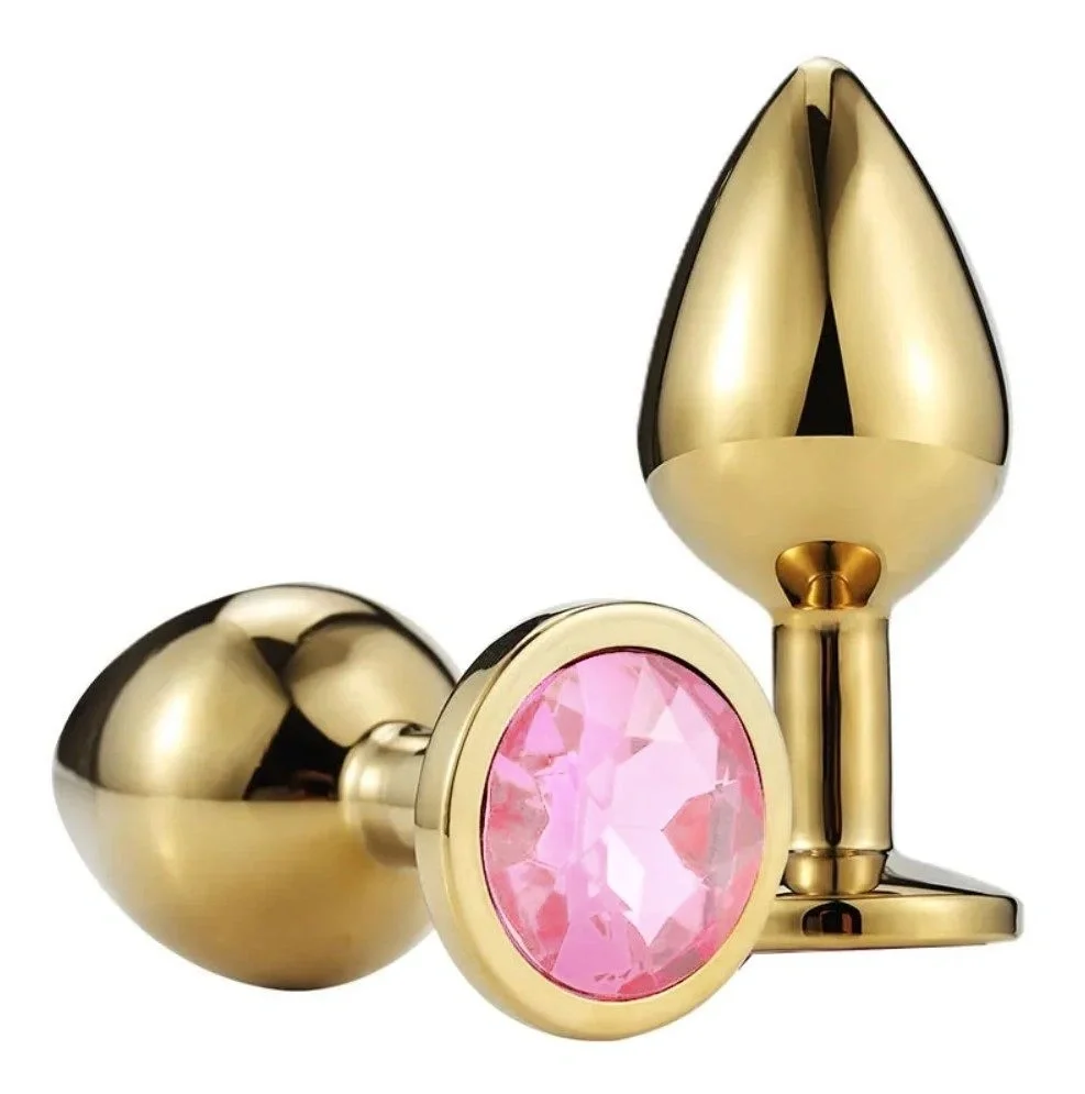 Passion Labs Dop Anal Metallic Buttplug Large Auriu/Roz Deschis