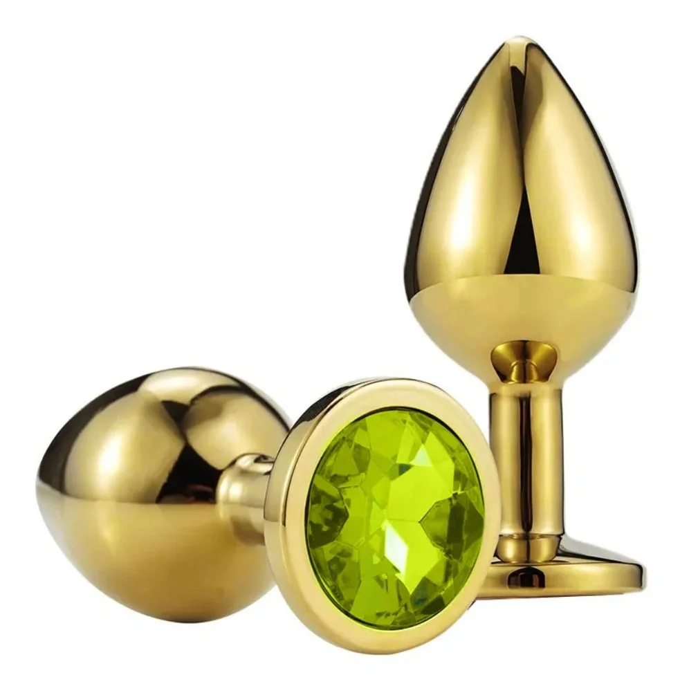 Passion Labs Dop Anal Metallic Buttplug Large Auriu/Verde Deschis