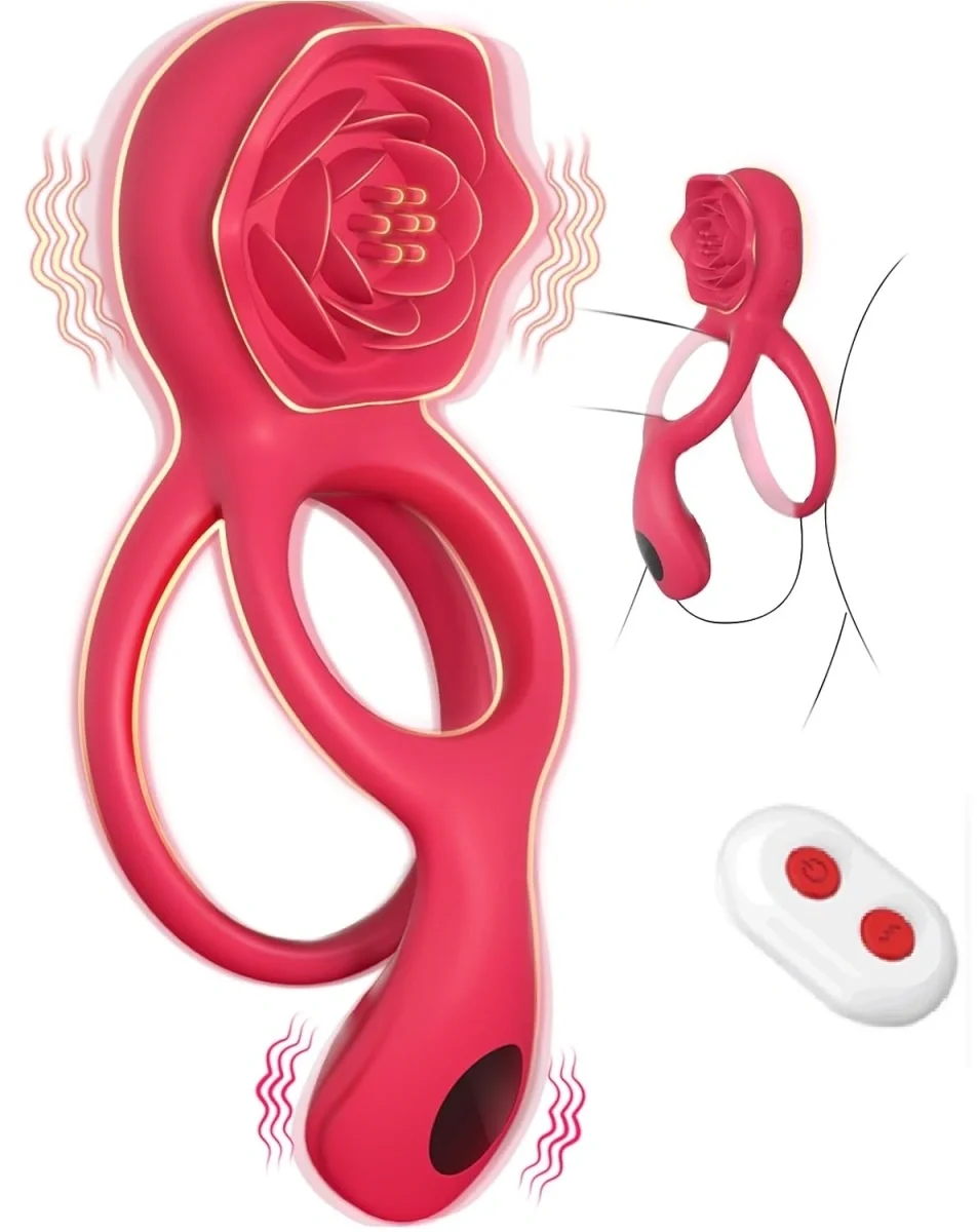 Passion Labs Inel Rosa Penis Ring&Testicles Vibe Remote Control 9 Moduri Vibratii Silicon USB Rosu