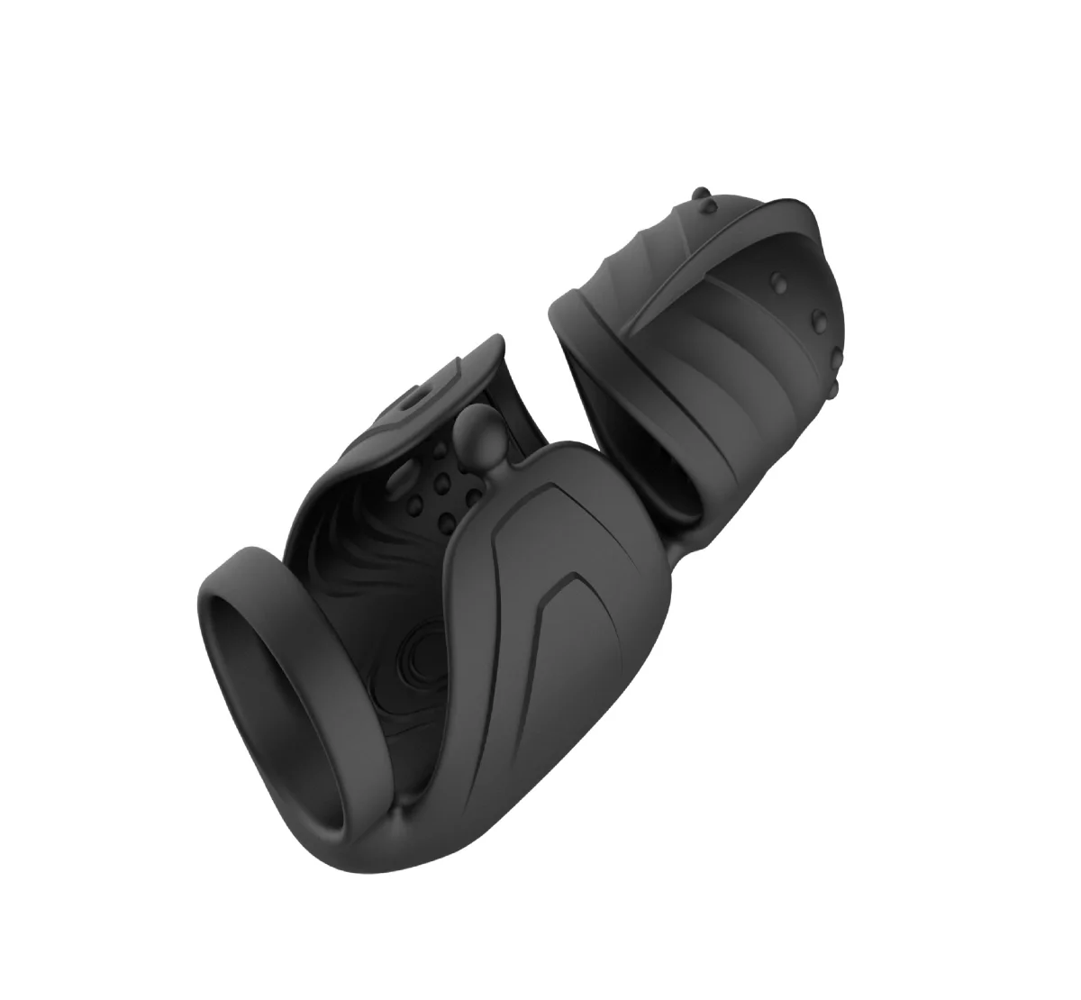 Passion Labs Masturbator Exciting 10 Moduri Vibratii 10 Moduri Rotatii Silicon USB Magnetic Negru 14 cm