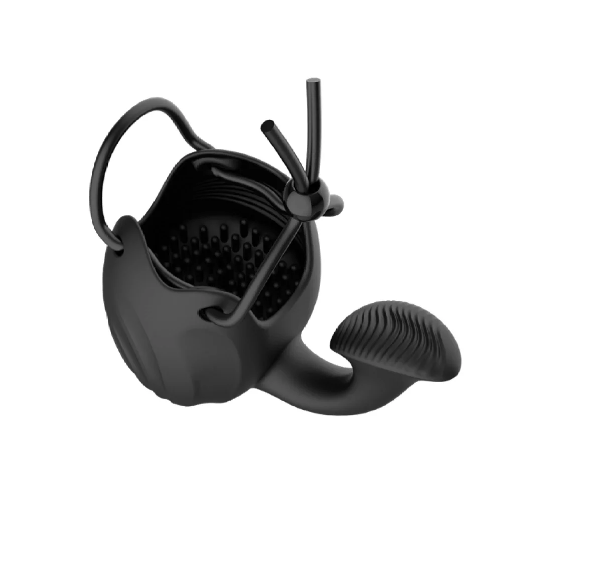 Passion Labs Stimulator Barbati Male Cage 10 Moduri Vibratii Silicon USB Magnetic Negru