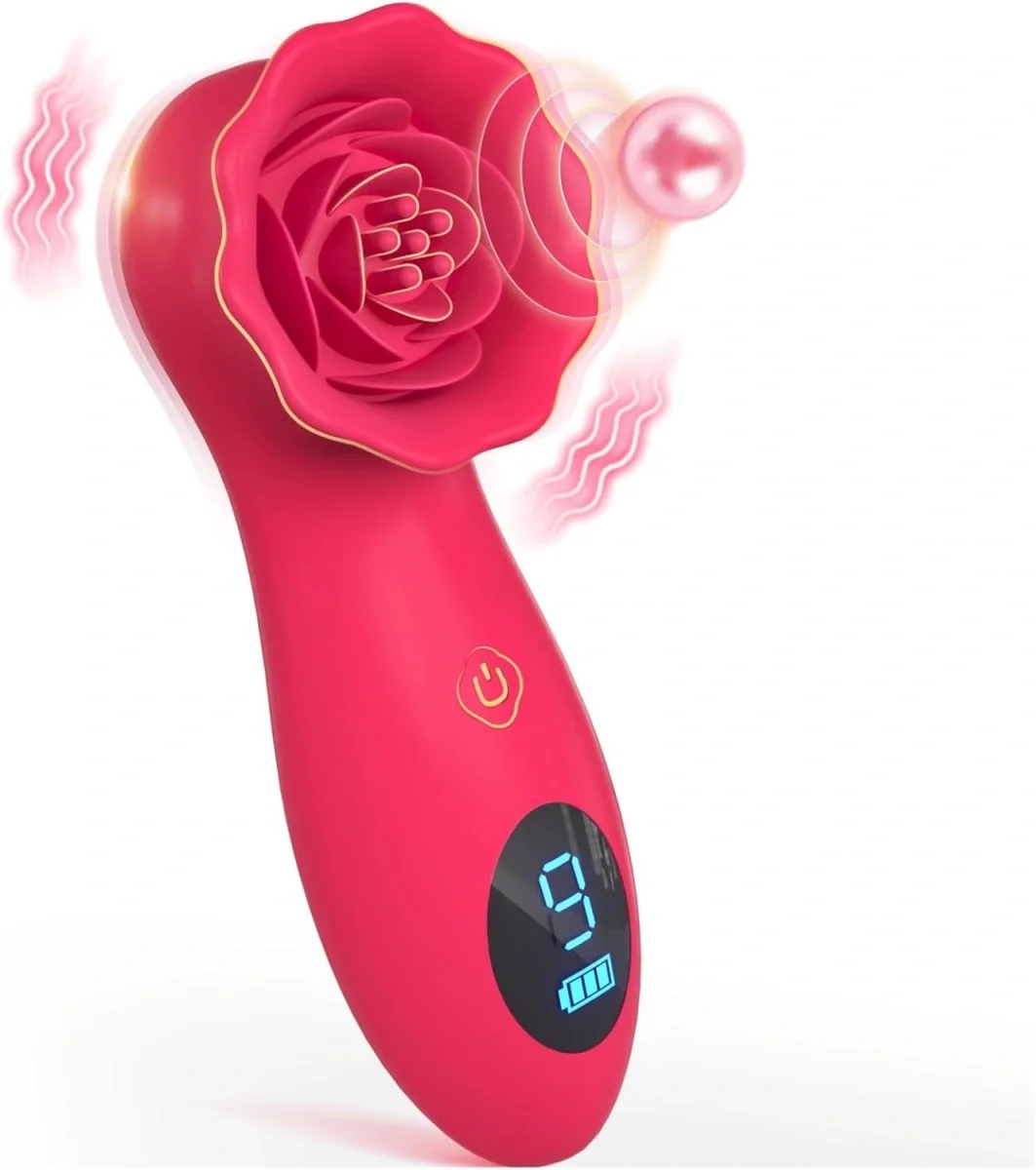 Passion Labs Stimulator Rosa Clit Stim 9 Moduri Vibratii-Pulsatii Ecran LCD Silicon USB Rosu