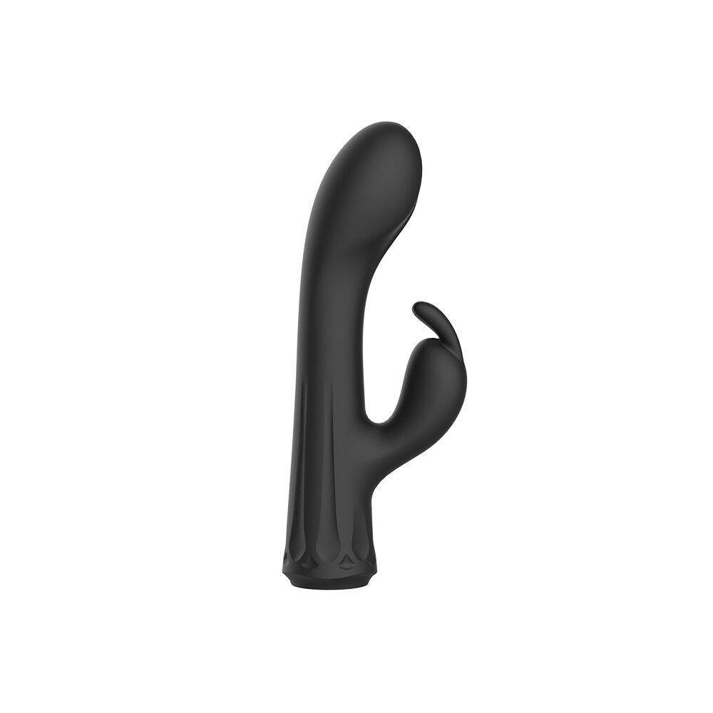 Passion Labs Vibrator Iepuras Lucia 10 Moduri Vibratii Silicon USB Negru 15.8 cm Mystery