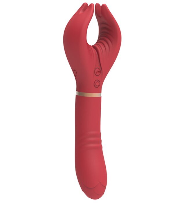 Passion Labs Vibrator Lothus 7+7 Moduri Vibratii Silicon USB Magnetic Rosu 21.5 cm Sensations
