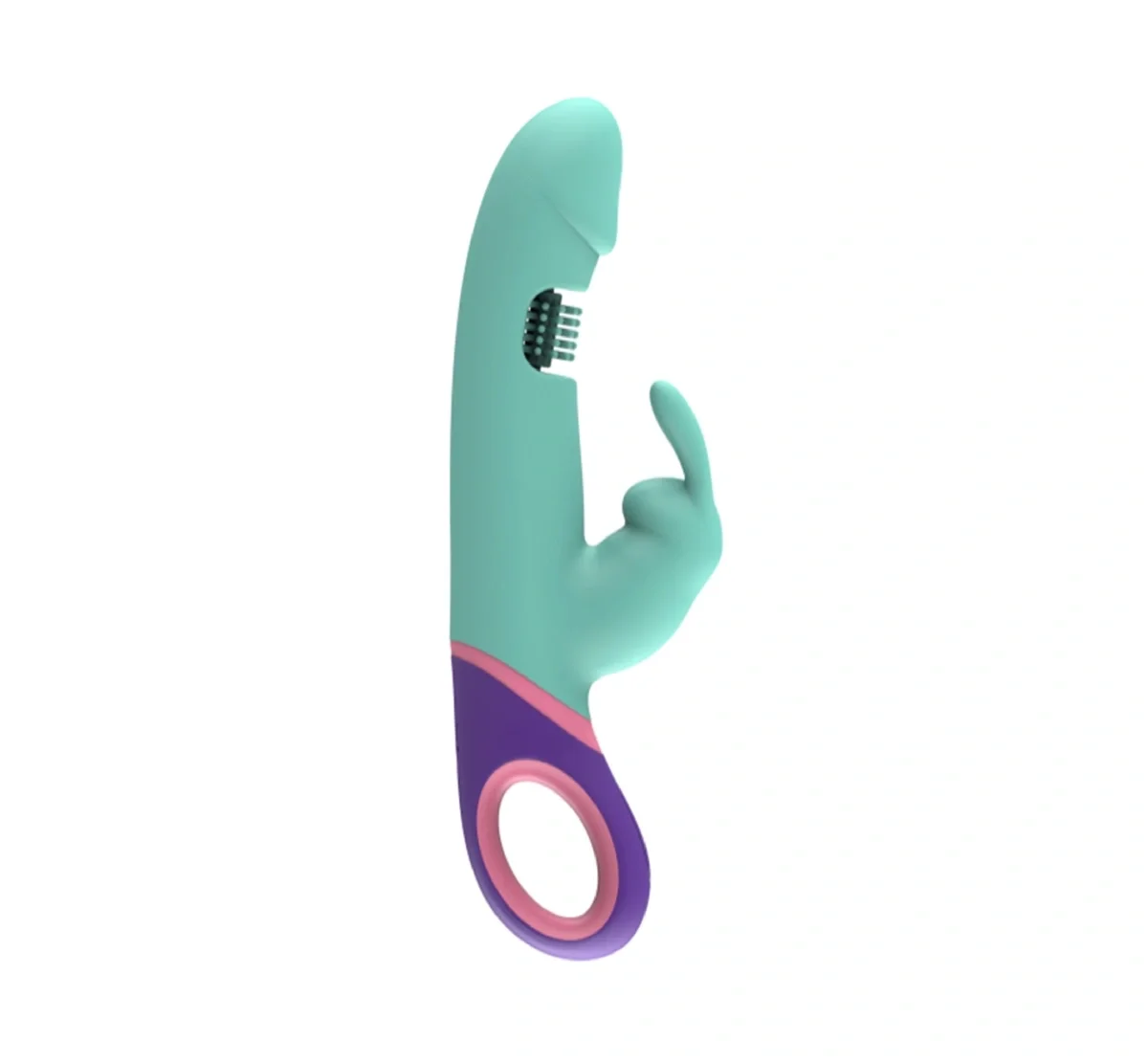 Passion Labs Vibrator Lust Rabbit 10 Moduri Vibratii 3 Moduri Rotatii Stimulatoare Silicon USB Verde 22.5 cm