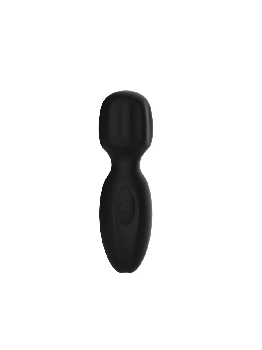 Passion Labs Vibrator Mini Wand Thrill 10 Moduri Vibratii Silicon Lichid USB Negru 11 cm