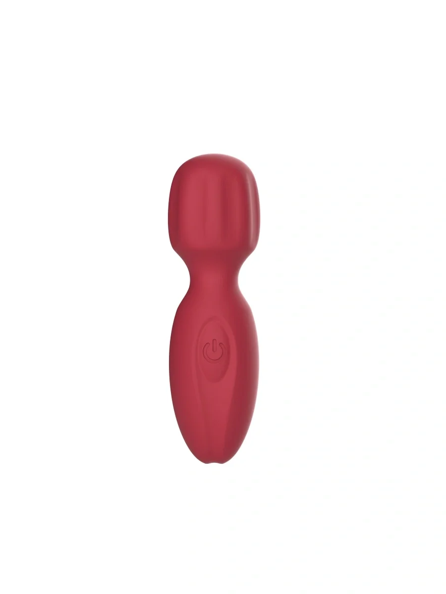 Passion Labs Vibrator Mini Wand Thrill 10 Moduri Vibratii Silicon Lichid USB Rosu 11 cm