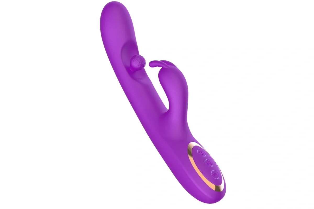Passion Labs Vibrator Swinging Rabbit 7 Moduri Vibratii 10 Moduri Stimulare Punctul G Silicon USB Mov 24 cm