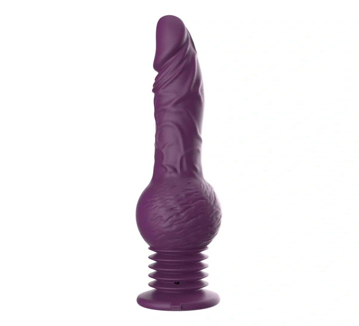 Passion Labs Vibrator Thrusting cu Ventuza 10 Moduri Vibratii 3 Moduri Impingere Silicon USB Mov 25 cm
