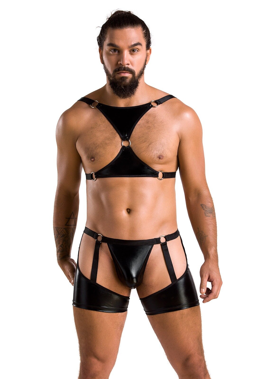 Passion Set 2 Piese Wetlook Aron Negru S/M