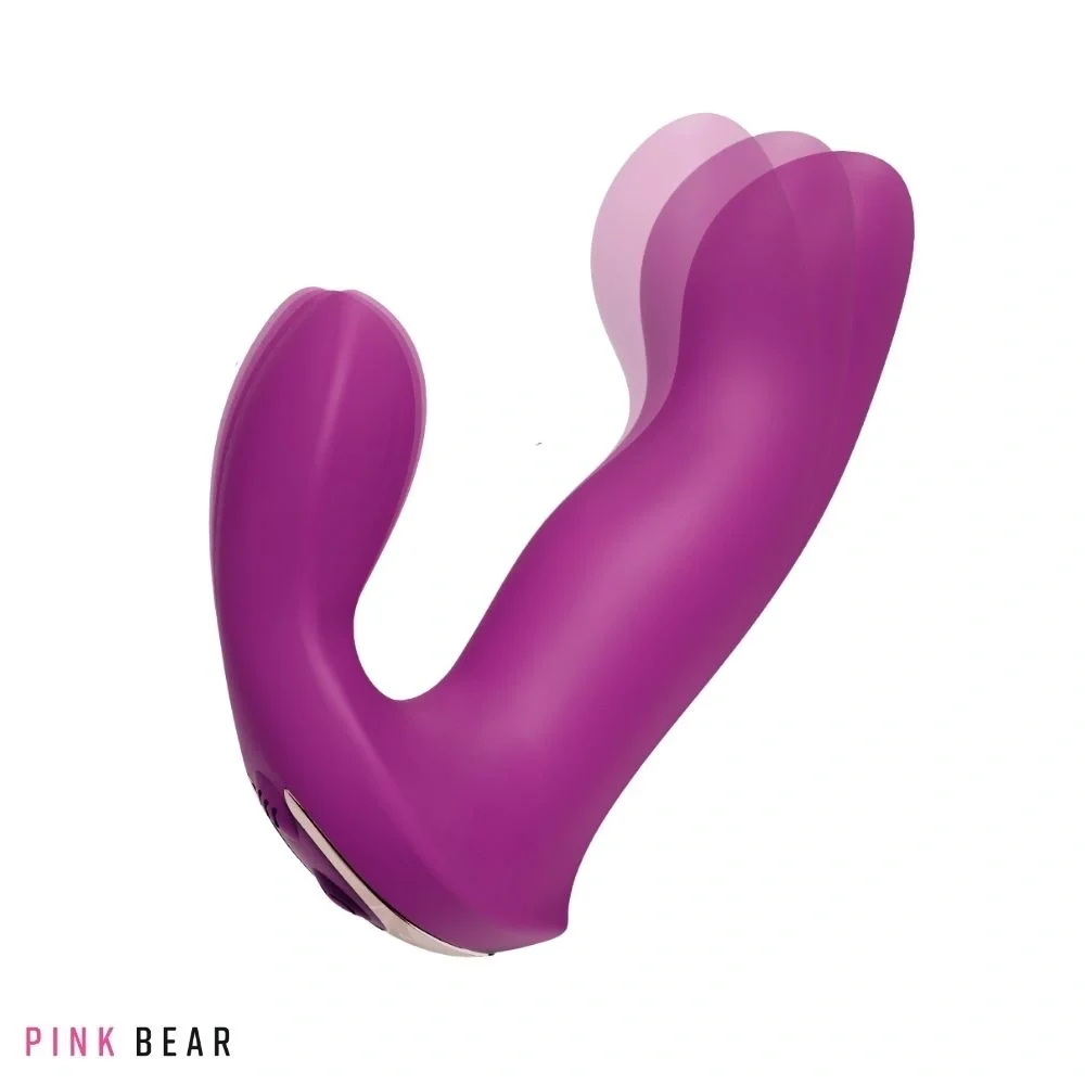Pink Bear Vibrator Caress 9 Moduri Vibratii Silicon USB Mov 11.6 cm