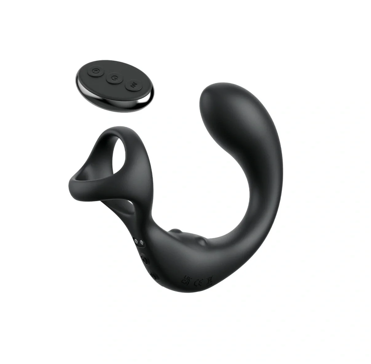 PIPEDREAM Inel de Penis cu Stimulator Anal Remote Control 10 Moduri Vibratii Functie Stimulare Perineu Silicon USB Negru 14 cm