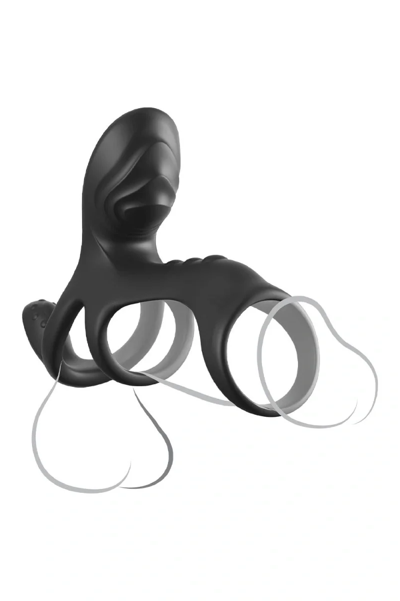PIPEDREAM Inel de Penis Ultimate Couples Cage Max 3 Motoare 10 Moduri Vibratii Silicon Negru