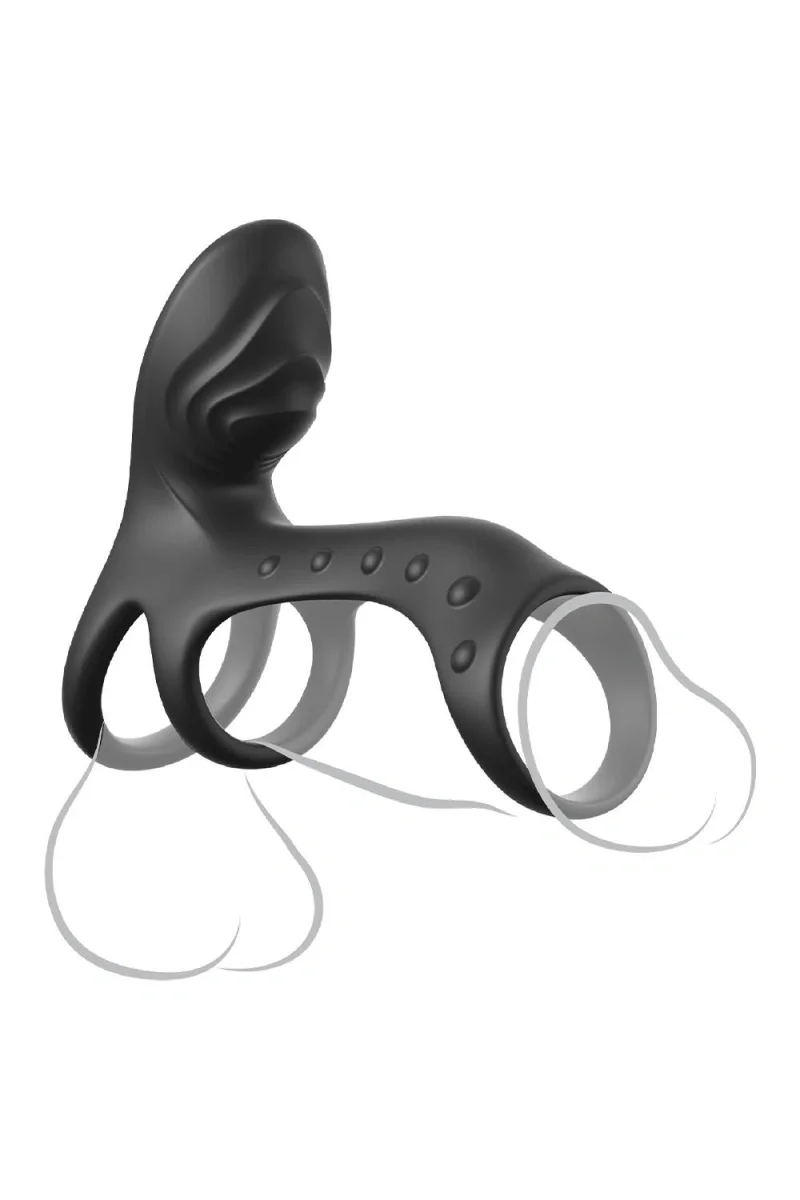 PIPEDREAM Inel de Penis Ultimate Couples Cage Pro 2 Motoare 10 Moduri Vibratii Silicon Negru
