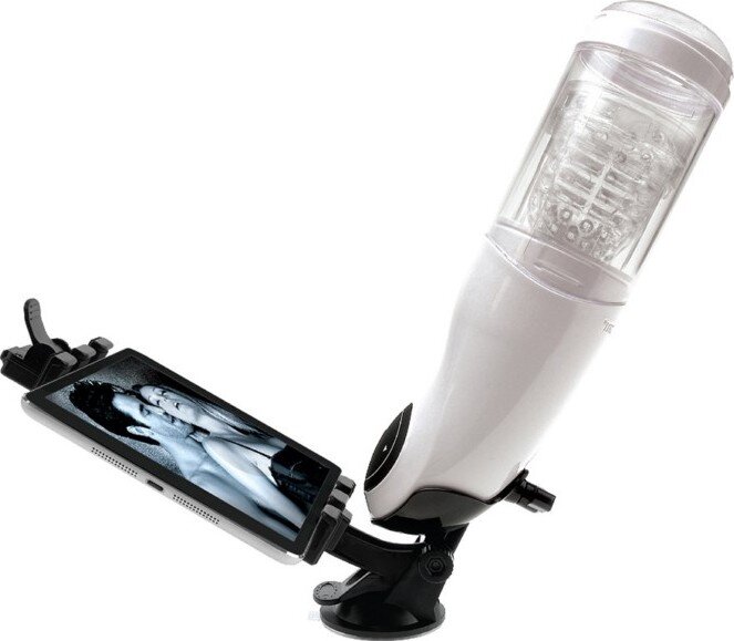 PIPEDREAM Masturbator Mega-Bator Pussy Functii Rotatii Impingere Vibratii USB Alb 34.5 cm