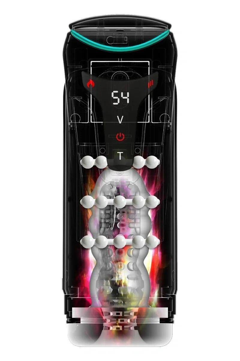 PIPEDREAM Masturbator Moto-Bator Pro 5 Moduri Vibratii 5 Moduri Impingere 2 Nivele Incalzire Negru 26.5 cm